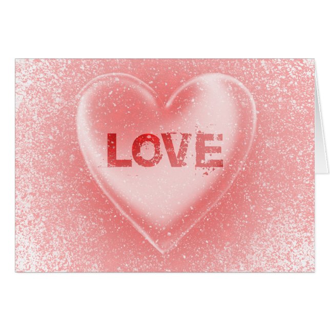 Cartão Amor: Coração Grunge: (Frente Horizontal)