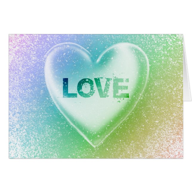 Cartão Amor: Coração Grunge: (Frente Horizontal)