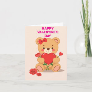 Cartão Amor Corações, Urso de Teddy e Dia de os namorados
