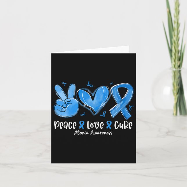 Cartão Amor Cura Azul Fita Ataxia Consciência (Frente)