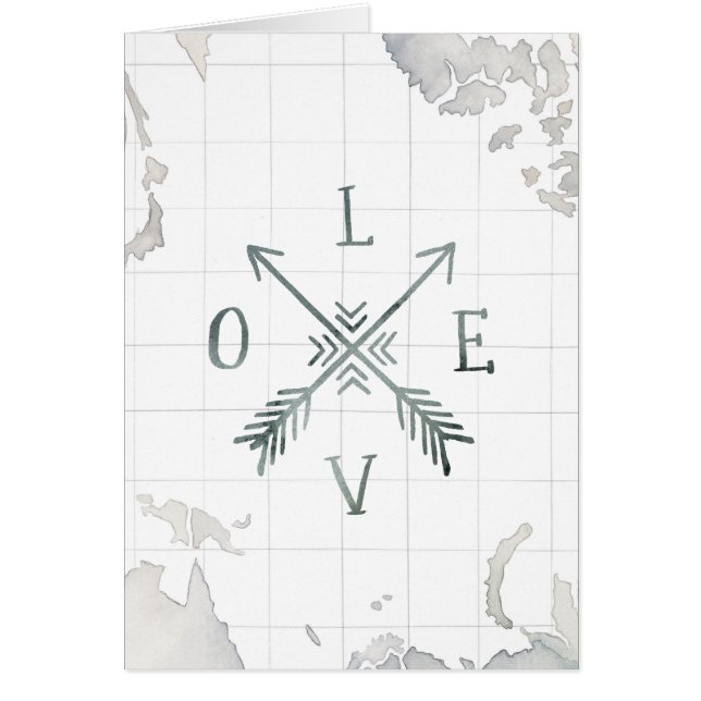 Cartão Amor da aventura III | do Wanderlust da aguarela (Frente)