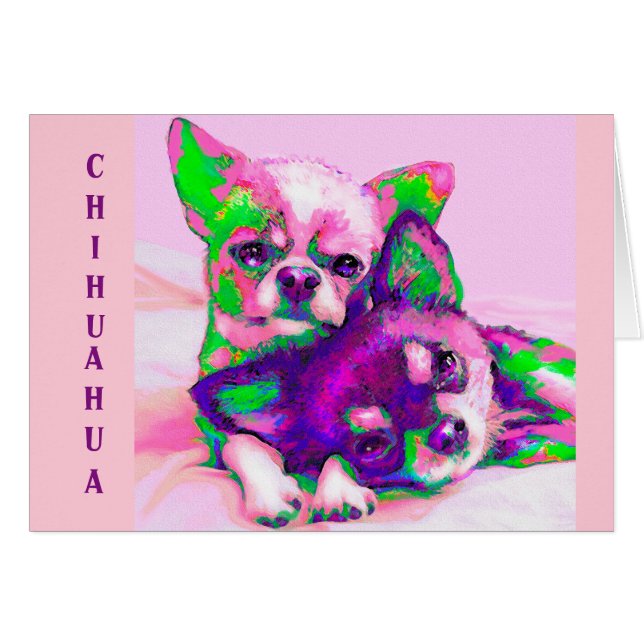 Cartão amor da chihuahua (Frente Horizontal)