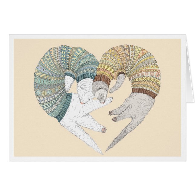 Cartão Amor da doninha (Frente Horizontal)