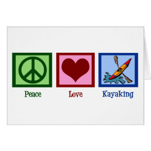 Cartão Amor da paz que Kayaking