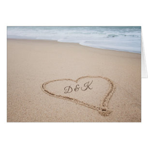 Cartão Amor da praia do monograma mim
