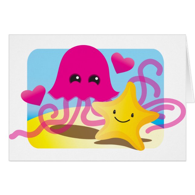 Cartão Amor das medusa (Frente Horizontal)