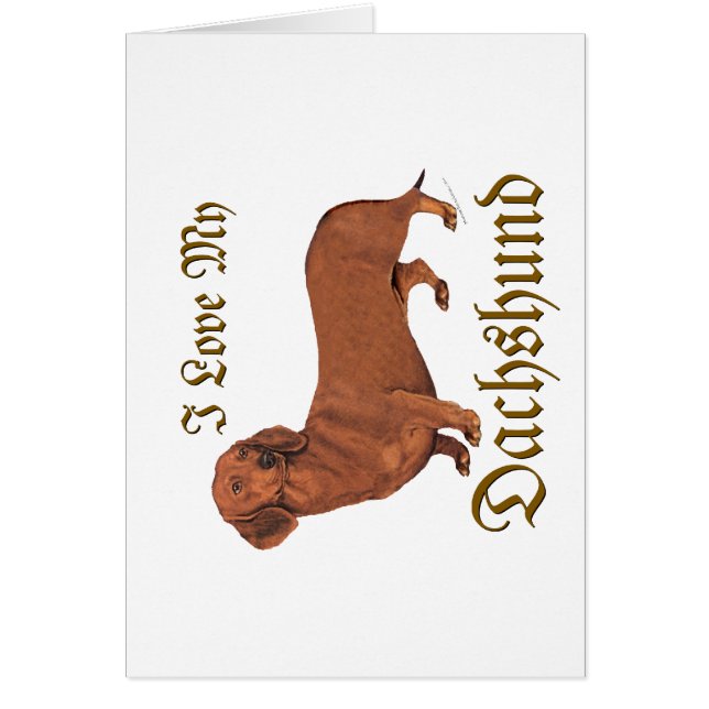 Cartão Amor de Dachshund (Frente)