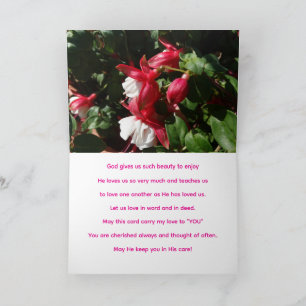 Cartão Amor de Deus, Flor Fuschia