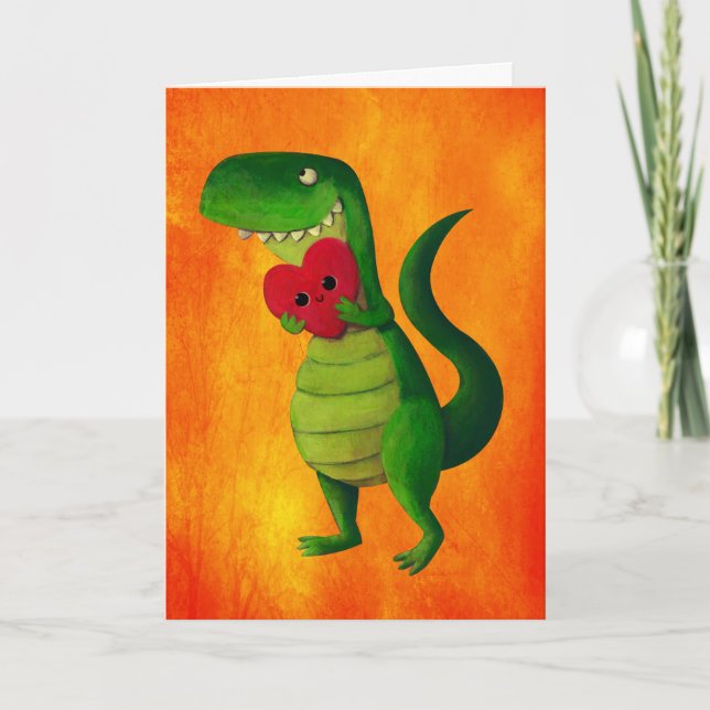 Cartão Amor de Dinossauro RAWR (Frente)