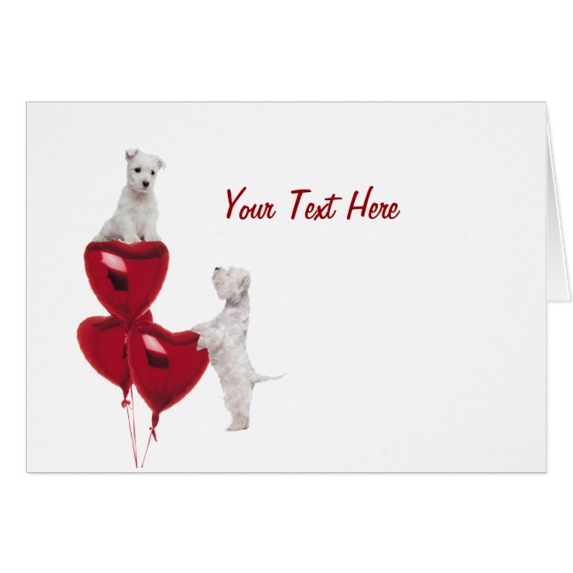 Cartão Amor de filhote de cachorro de Westie (Frente Horizontal)