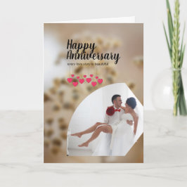 Cartão Amor de Foto Moderno Marido Esposa Feliz Aniversár