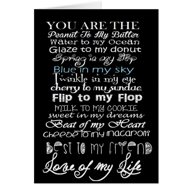 Cartão Amor de minha vida (Frente)