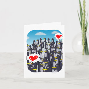 Cartão Amor de Pinguim para o Dia dos Namorados 