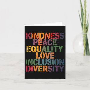 Cartão Amor Diversidade de Paz Inclusão Igualdade Black H