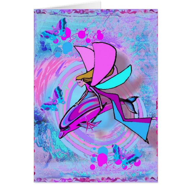 Cartão Amor do anjo de Dolphinity (Frente)