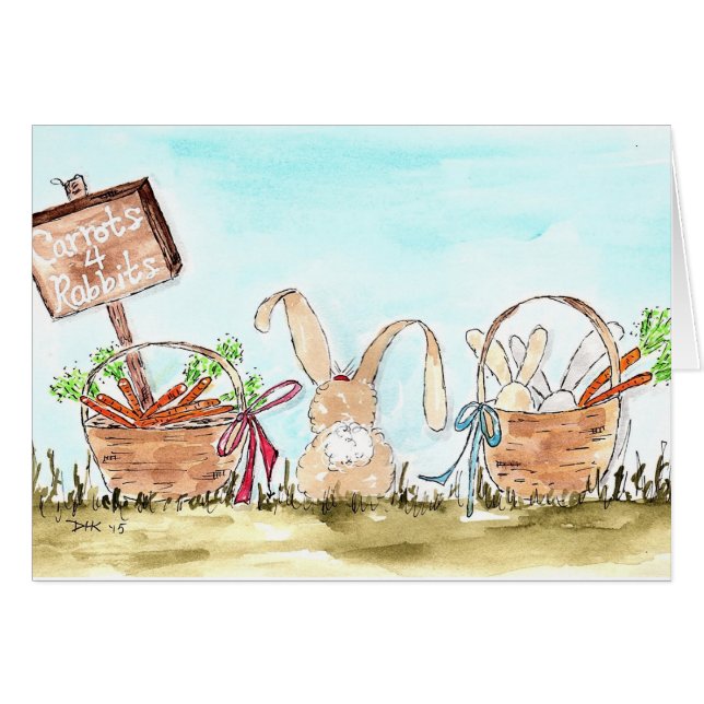 Cartão Amor do coelho (Frente Horizontal)