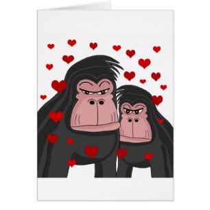 Cartão Amor do macaco