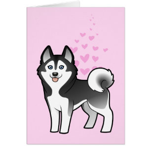 Cartão Amor do rouco Siberian/Malamute do Alasca