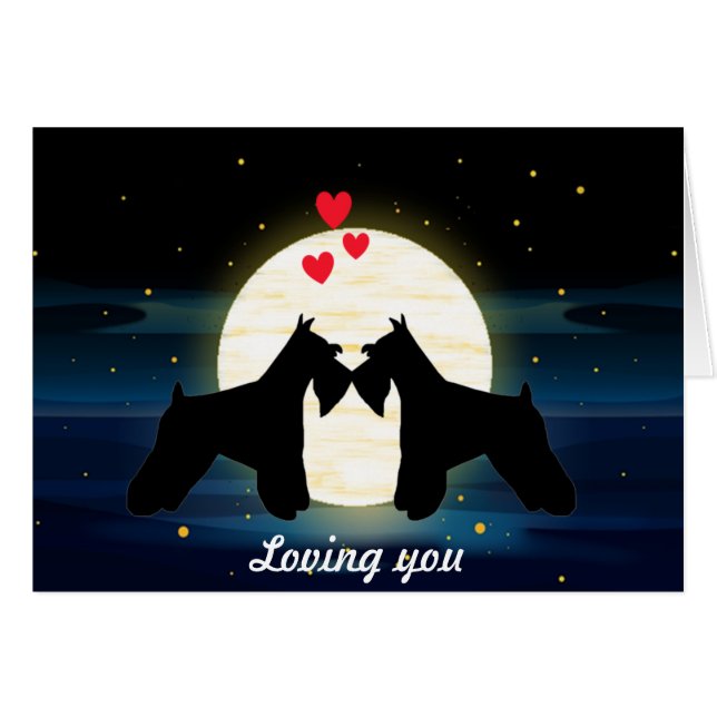 Cartão Amor do Schnauzer (Frente Horizontal)