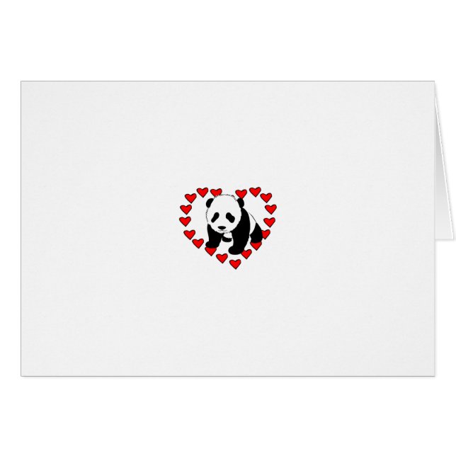 Cartão Amor do urso de panda (Frente horizontal)