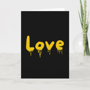 Cartão amor dominado amarelo gotejou