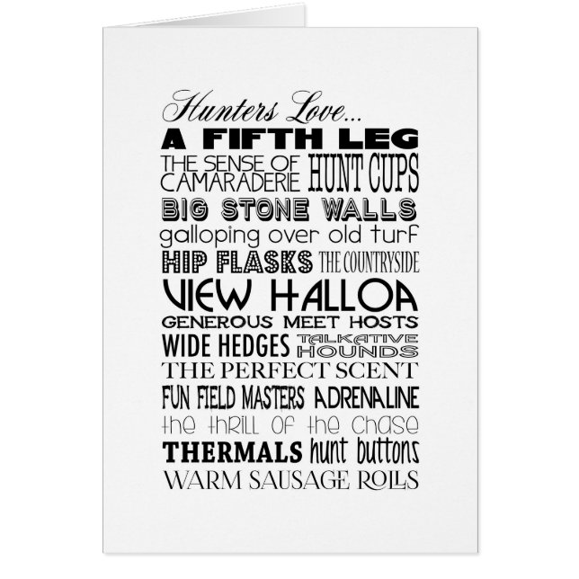 Cartão Amor dos caçadores… (Frente)