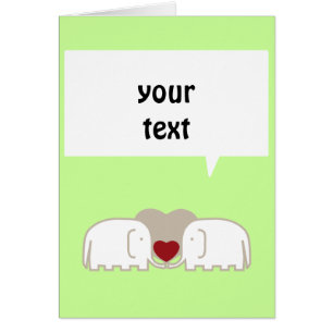 Cartão amor dos elefantes