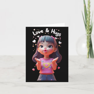 Cartão Amor e abraços Design engraçado unissex para homen
