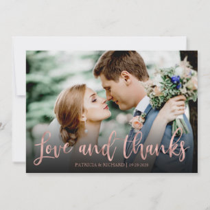 Cartão Amor E Agradecimento Rosa Dourado Foto Casamento O
