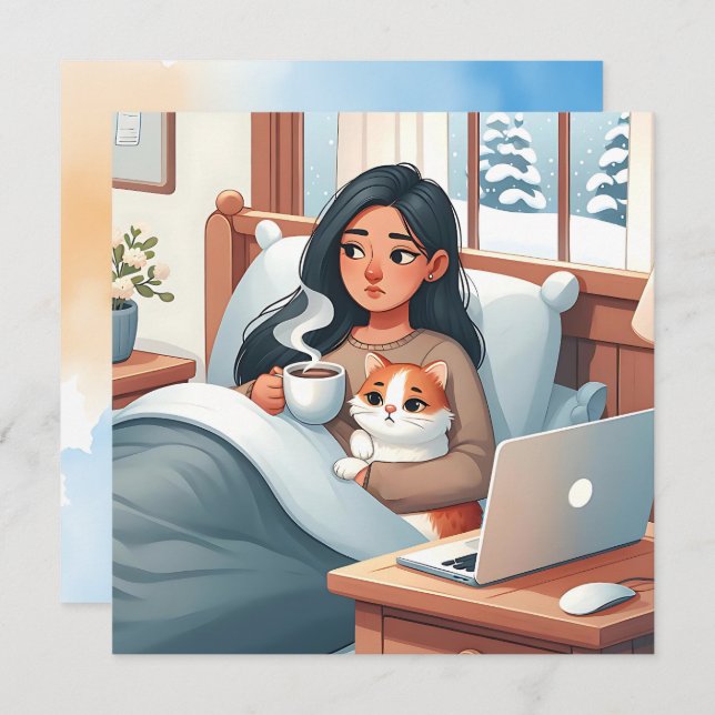 Cartão Amor e Apoio para alguém Cronicamente Doente (Frente/Verso)