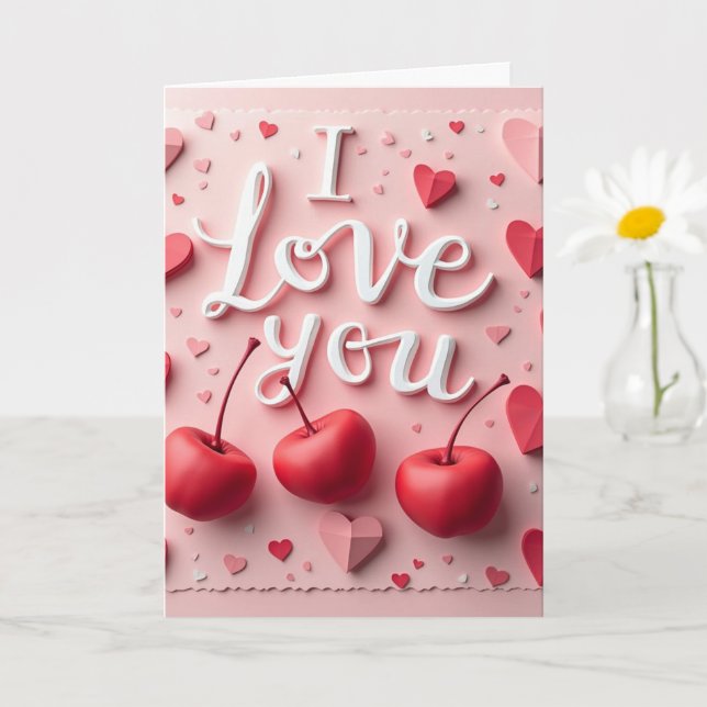 Cartão Amor e cerejas (Planta pequena)