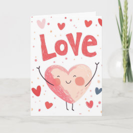 Cartão Amor E Grande Dia de os namorados Cardíaco