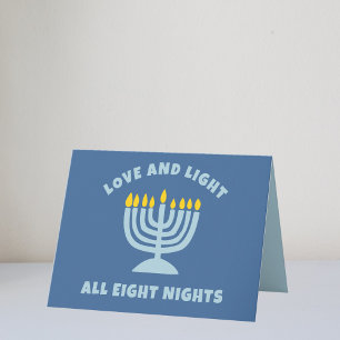 Cartão "Amor e Luz" Judeu Oito Noites em Hanukkah