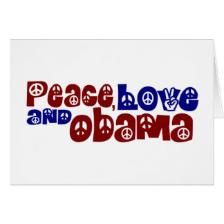 Cartão Amor e Obama da paz