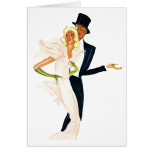 Cartão Amor e Romance Vintage, Casal de Noiva Moderno