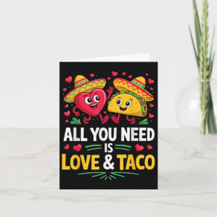 Cartão Amor E Roupa De Sombrero De Taco Engraçado Cinco M