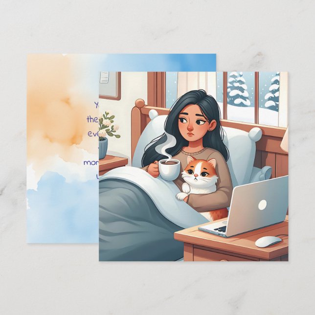 Cartão Amor e Suporte para alguém Cronicamente Doente (Frente/Verso)