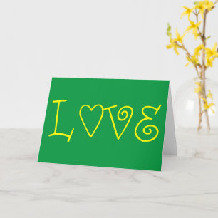 Cartão AMOR em amarelo
