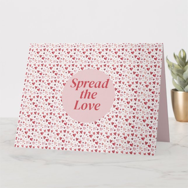 Cartão Amor em Aquarela - Padrão Caprichoso de Corações (Planta pequena)