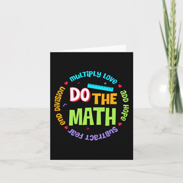 Cartão Amor Esperança Medo Faz Teste De Matemática (Frente)
