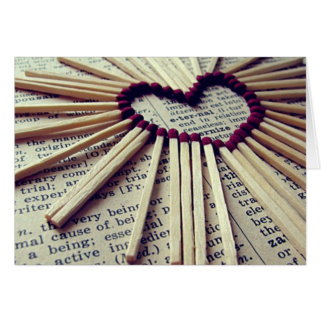 Cartão Amor eterno do coração (Frente Horizontal)