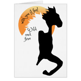 Cartão Amor expresso, com você sinto-me selvagem e livre 