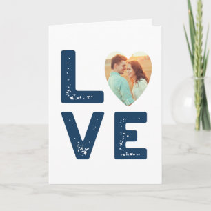 Cartão AMOR Gráfico Minimalista Foto em Forma de Coração 