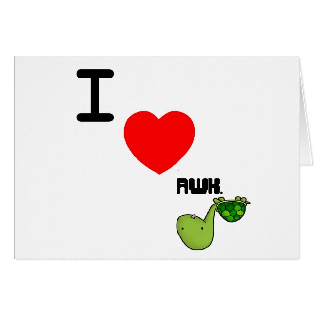 Cartão amor inábil da tartaruga (Frente Horizontal)