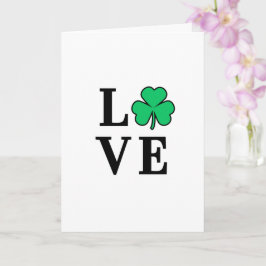 Cartão AMOR Irlanda Trevo de Shamrock Minimalista Para To