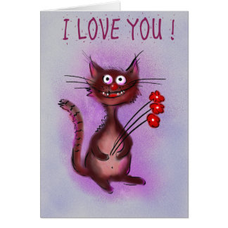 Cartão Amor louco do gato