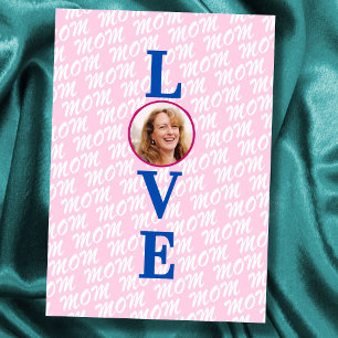 Cartão Amor Mãe Amor Mãe foto personalizada moderna e ele