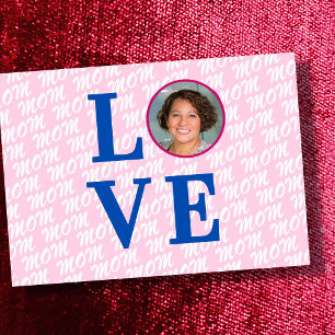 Cartão Amor Mãe Amor Mãe foto personalizada moderna e ele