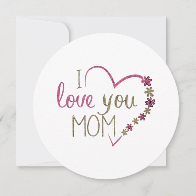 Cartão Amor Mãe Dia de as mães Heart (Frente)