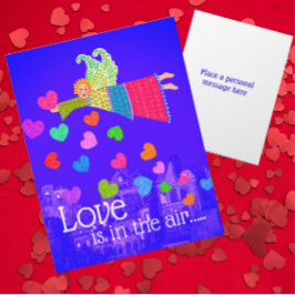 Cartão Amor no Ar Corações de Anjo Personalizados